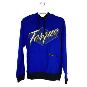 NWT Torque MMXII Pullover Hoodie Sz Small MMA Gear Apparel Blue Black Sweatshirt